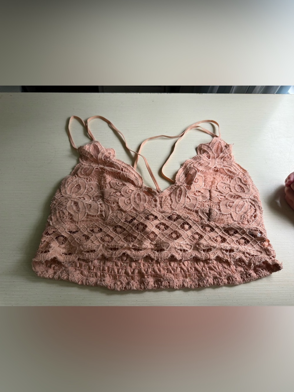 Anemone Blush Pink Crochet Lace Bralette